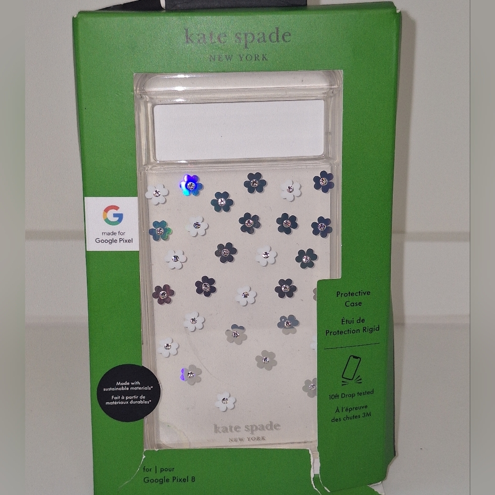 NIB Kate Spade Clear Floral Google Pixel 8 Case